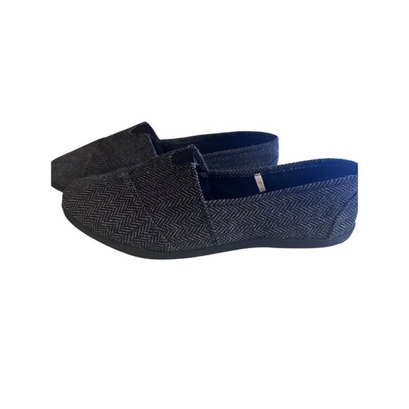 Carolina Bay gray and black herringbone flats loafers size 11 - Picture 2 of 6